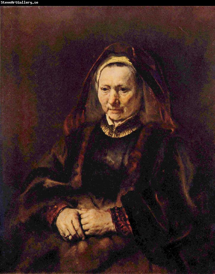 Rembrandt Peale Portrat einer sitzenden alten Frau